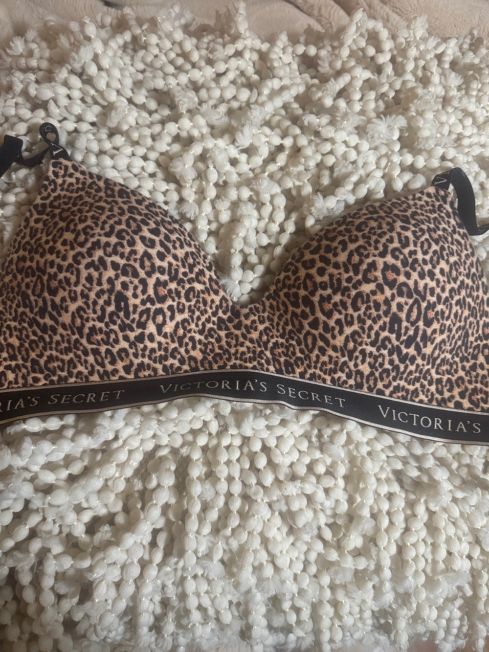 Victoria's Secret Black & Brown Leopard Wireless Bra